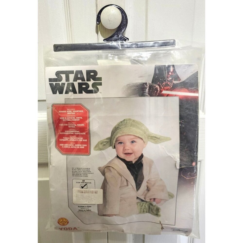 Baby Yoda Costume 2T SUPER SOFT Ears Feet Star Wars Halloween Rubies Toddler NEW